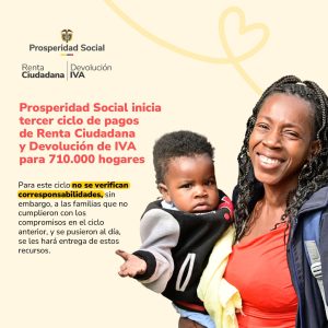 Prosperidad Social inicia tercer ciclo de pagos de Renta Ciudadana y Devolución de IVA para 710.000 hogares