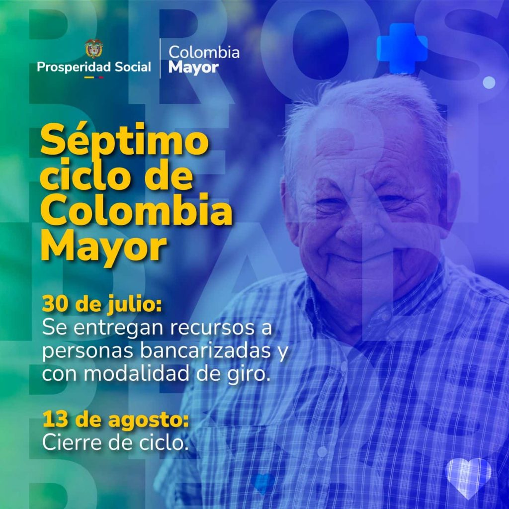 Prosperidad Social: inicia el séptimo ciclo de pagos del programa Colombia Mayor
