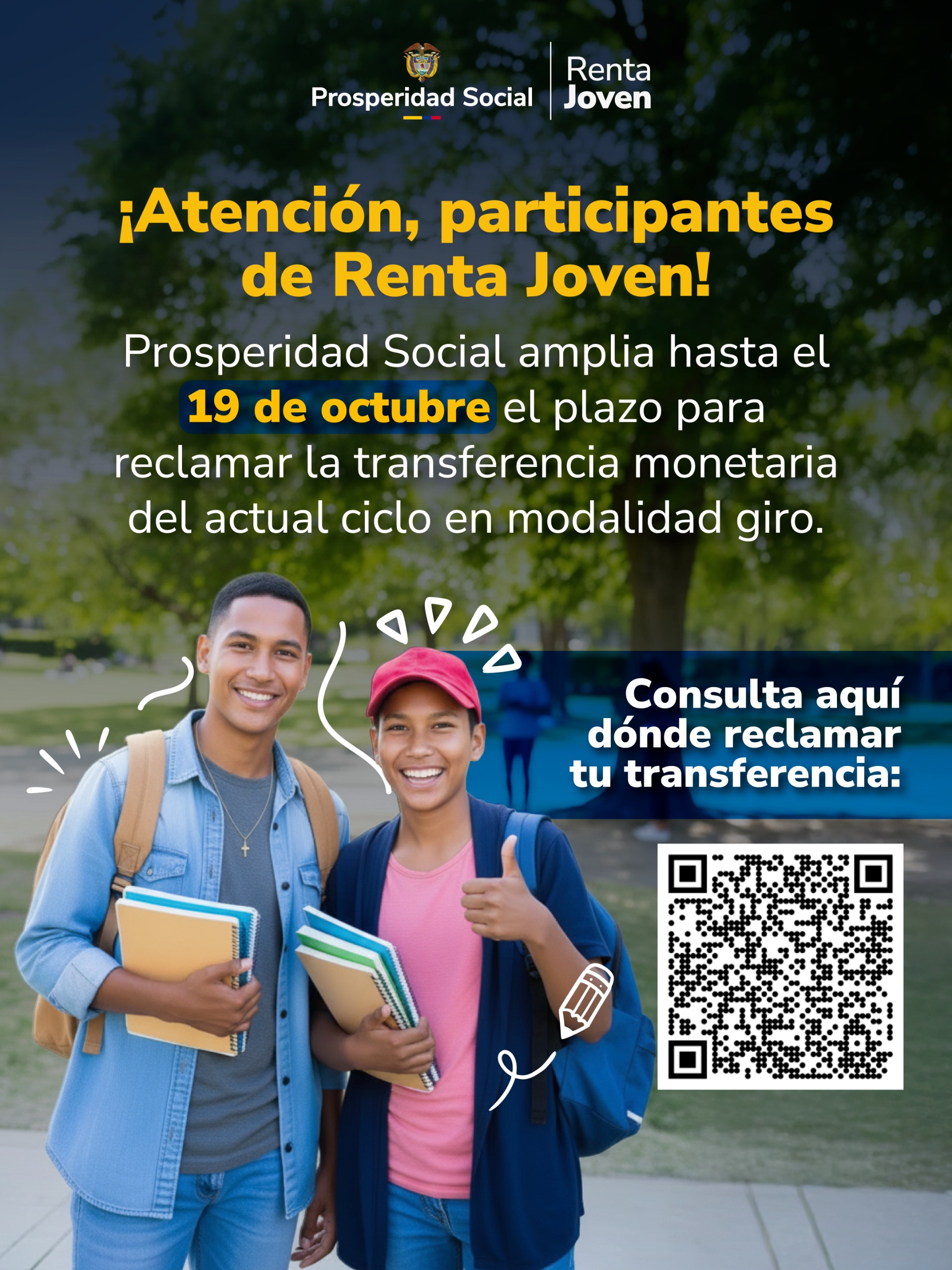 Renta Joven: Prosperidad Social amplía plazo para la entrega de la transferencia por giro