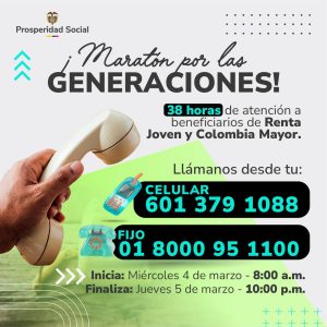 Colombia Mayor y Renta Joven: Prosperidad Social realizará la Maratón por las Generaciones