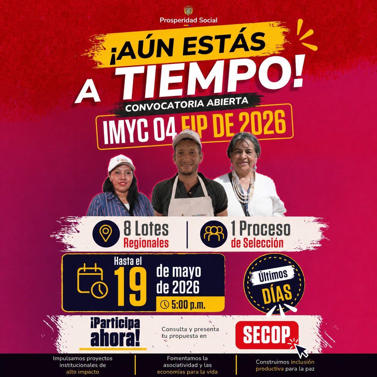 Prosperidad Social invierte 143.715 millones de pesos en convocatoria para fortalecer los territorios